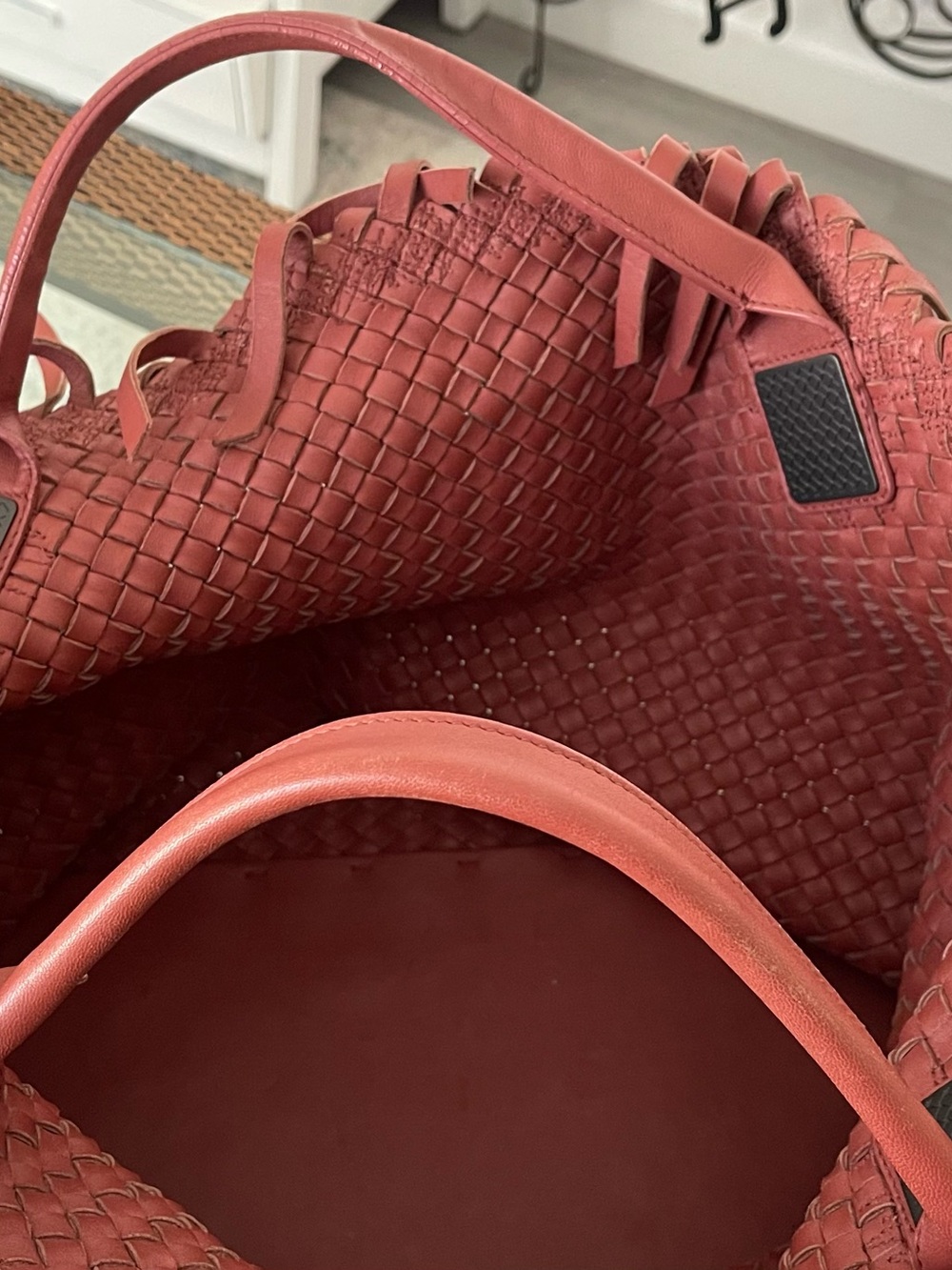 Bottega Veneta Woven Fringe Tote in muted Rose color - Picture 14 of 15